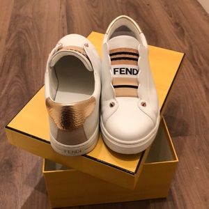 NEW THIS SEASON- FENDI Leather Slip-Ons - Size 38